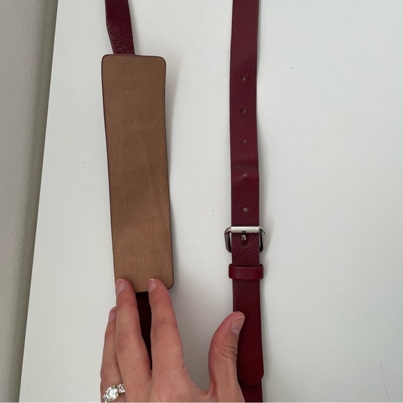 By Malene Birger Crossbody Bag purse red leather envelope medium solid designer - Picture 9 of 15